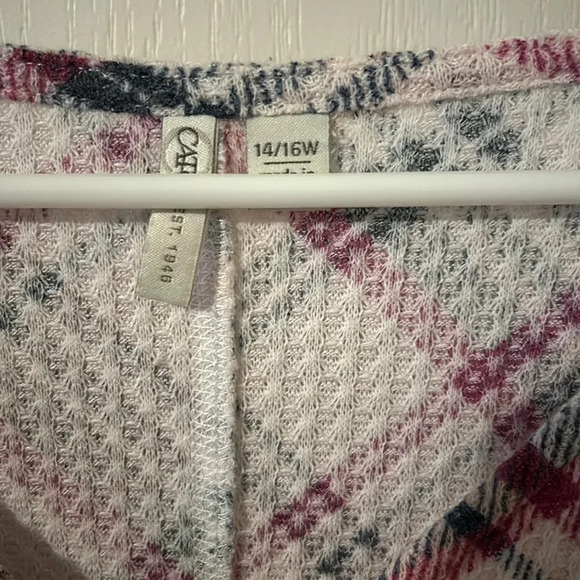 Cato’s pink checked blouse with gathered sides size 14/16 - Picture 3 of 5